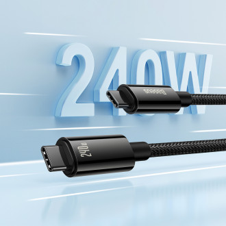 Kabel USB C - USB C 480Mb/s 240W 2m Baseus Tungsten Gold CAWJ040101 - černý