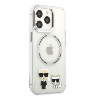 Karl Lagerfeld KLHMP13LHKCT iPhone 13 Pro / 13 6,1&quot; pevné pouzdro průhledné Karl &amp; Choupette Aluminium Magsafe