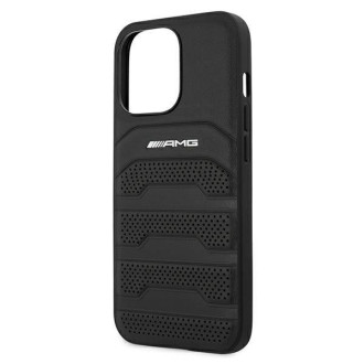 AMG AMHCP13LGSEBK iPhone 13 Pro / 13 6,1" czarny/black hardcase Leather Debossed Lines