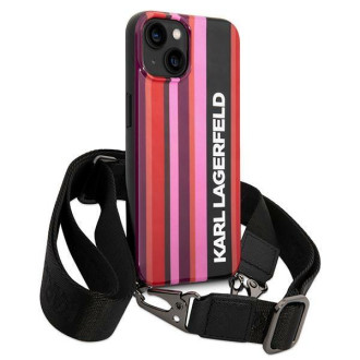 Karl Lagerfeld KLHCP14SSTSTP iPhone 14 6.1 &quot;hardcase pink / pink Color Stripes Strap