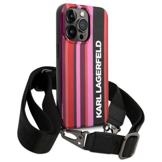 Karl Lagerfeld KLHCP14XSTSTP iPhone 14 Pro Max 6.7 &quot;hardcase pink / pink Color Stripes Strap