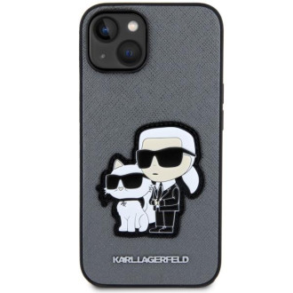Karl Lagerfeld KLHCP14SSANKCPG iPhone 14 6,1&quot; pevný obal stříbrný/stříbrný Saffiano Karl &amp; Choupette