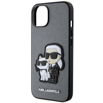 Karl Lagerfeld KLHCP14SSANKCPG iPhone 14 6,1&quot; pevný obal stříbrný/stříbrný Saffiano Karl &amp; Choupette