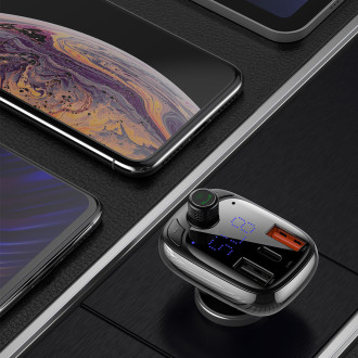 Bluetooth vysílač / nabíječka do auta Baseus S-13 (Overseas Edition) - černá