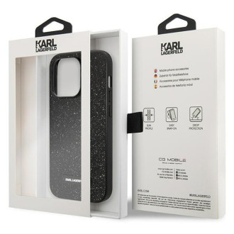Karl Lagerfeld KLHCP14LG2ELK iPhone 14 Pro 6.1 &quot;hardcase black / black Glitter Plaque Logo