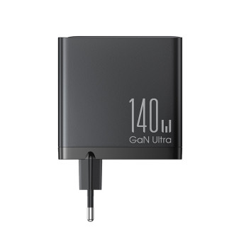 Rychlonabíječka GaN 140W 3 x USB-C / USB-A Joyroom JR-TCG05EU - černá + USB-C kabel - USB-C 240W 1,2m