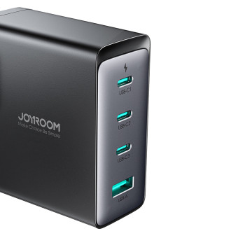 Rychlonabíječka GaN 140W 3 x USB-C / USB-A Joyroom JR-TCG05EU - černá + USB-C kabel - USB-C 240W 1,2m