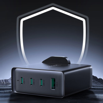 Rychlonabíječka GaN 140W 3 x USB-C / USB-A Joyroom JR-TCG05EU - černá + USB-C kabel - USB-C 240W 1,2m