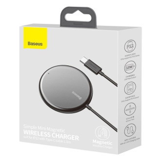 Indukční nabíječka MagSafe 15W Baseus Simple Mini - černá