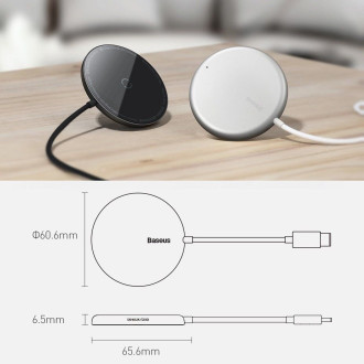 Indukční nabíječka MagSafe 15W Baseus Simple Mini - černá