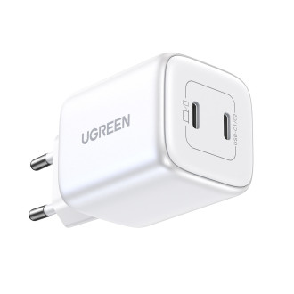 Rychlonabíječka GaN 2 x USB-C 45W QC PD Ugreen CD294 - bílá