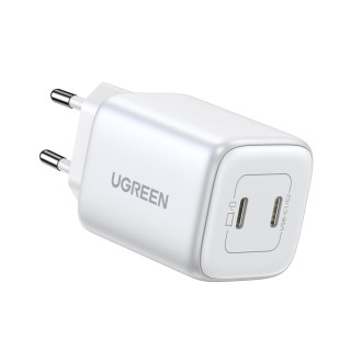 Rychlonabíječka GaN 2 x USB-C 45W QC PD Ugreen CD294 - bílá