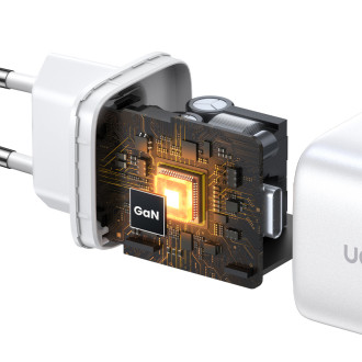 Rychlonabíječka GaN 2 x USB-C 45W QC PD Ugreen CD294 - bílá