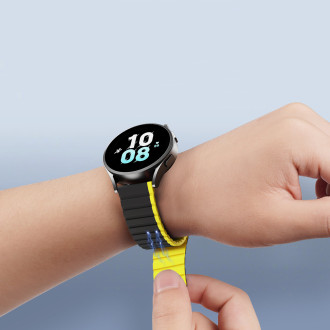 Univerzální magnetický řemínek Samsung Galaxy Watch 6 Pro/6/6 Classic/5 Pro/5/5 Classic Dux Ducis řemínek (20mm LD verze) – černá/žlutá