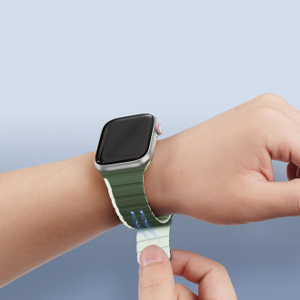Magnetický řemínek pro Apple Watch SE, 8, 7, 6, 5, 4, 3, 2, 1 (41, 40, 38 mm) Dux Ducis řemínek (verze LD) – zelený