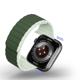 Magnetický řemínek pro Apple Watch SE, 8, 7, 6, 5, 4, 3, 2, 1 (41, 40, 38 mm) Dux Ducis řemínek (verze LD) – zelený