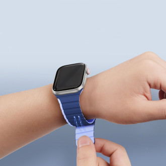 Magnetický řemínek pro Apple Watch SE, 8, 7, 6, 5, 4, 3, 2, 1 (41, 40, 38 mm) Dux Ducis řemínek (verze LD) – modrý