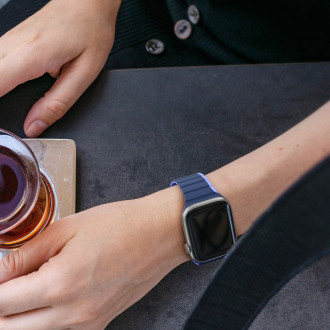 Magnetický řemínek pro Apple Watch SE, 8, 7, 6, 5, 4, 3, 2, 1 (41, 40, 38 mm) Dux Ducis řemínek (verze LD) – modrý
