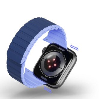 Magnetický řemínek pro Apple Watch SE, 8, 7, 6, 5, 4, 3, 2, 1 (41, 40, 38 mm) Dux Ducis řemínek (verze LD) – modrý