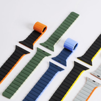 Magnetický řemínek pro Apple Watch SE, 8, 7, 6, 5, 4, 3, 2, 1 (41, 40, 38 mm) Dux Ducis řemínek (verze LD) – šedooranžový