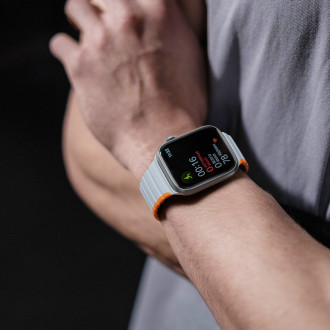 Magnetický řemínek pro Apple Watch SE, 8, 7, 6, 5, 4, 3, 2, 1 (41, 40, 38 mm) Dux Ducis řemínek (verze LD) – šedooranžový