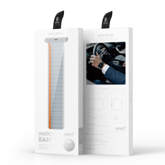 Magnetický řemínek pro Apple Watch SE, 8, 7, 6, 5, 4, 3, 2, 1 (41, 40, 38 mm) Dux Ducis řemínek (verze LD) – šedooranžový