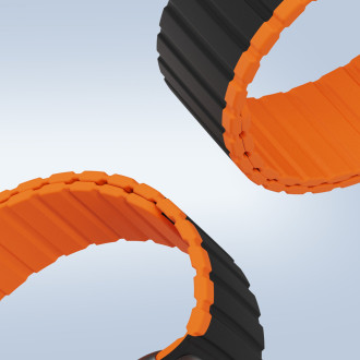 Magnetický řemínek Apple Watch SE, 8, 7, 6, 5, 4, 3, 2, 1 (41, 40, 38 mm) Dux Ducis řemínek (verze LD) – černý a oranžový