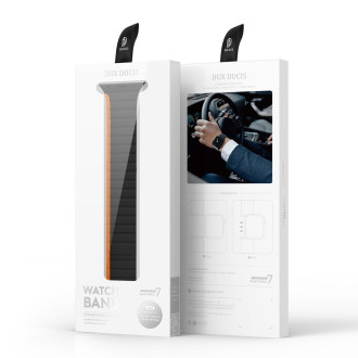 Magnetický řemínek Apple Watch SE, 8, 7, 6, 5, 4, 3, 2, 1 (41, 40, 38 mm) Dux Ducis řemínek (verze LD) – černý a oranžový