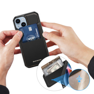 Pouzdro 3 v 1 pro iPhone 14 Plus s peněženkou MagSafe Wallet RFID Blocking Stand Dux Ducis Rafi Mag - Black