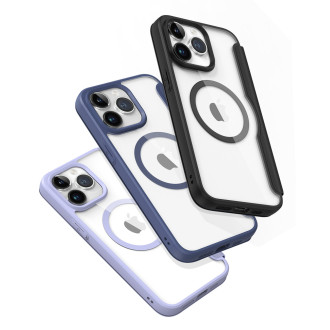 iPhone 15 Pro Magnetické MagSafe Flip Case Dux Ducis Skin X Pro – modré