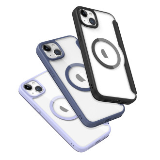 Dux Ducis Skin X Pro Magnetic Flip MagSafe Case iPhone 15 Plus – modré