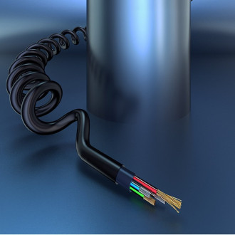 Dudao dlouhý flexibilní kabel AUX mini jack 3,5mm pružina 150cm bílá (L12 bílá)