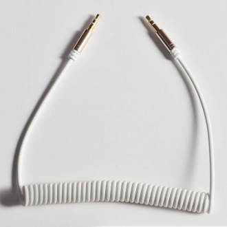 Dudao dlouhý flexibilní kabel AUX mini jack 3,5mm pružina 150cm bílá (L12 bílá)