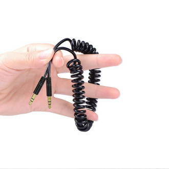 Dudao dlouhý flexibilní kabel AUX mini jack 3,5mm pružina 150cm bílá (L12 bílá)