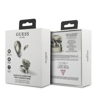 Bluetooth sluchátka Guess GUTWSJL4GGO TWS + zlatá/zlatá 4G dokovací stanice