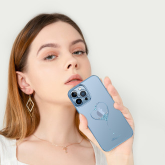 Pouzdro Kingxbar Wish Series zdobené krystaly iPhone 13 Pro modré