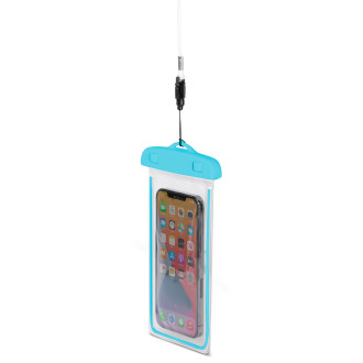 PVC voděodolné pouzdro na telefon se šňůrkou - modré