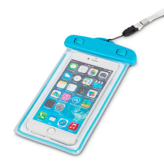PVC voděodolné pouzdro na telefon se šňůrkou - modré