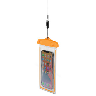 PVC voděodolné pouzdro na telefon se šňůrkou - oranžové