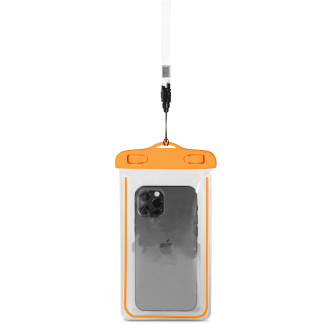 PVC voděodolné pouzdro na telefon se šňůrkou - oranžové