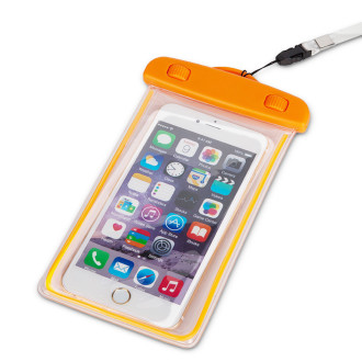 PVC voděodolné pouzdro na telefon se šňůrkou - oranžové