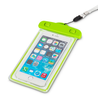 PVC voděodolné pouzdro na telefon se šňůrkou - zelené