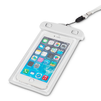 PVC voděodolné pouzdro na telefon se šňůrkou - bílé