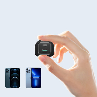 [RETURNED ITEM] Joyroom Fast UK Wall Charger USB Type C + USB 20W PD QC3.0 Black (L-QP207)