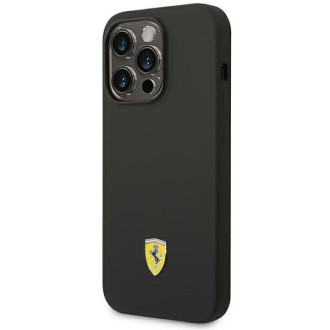 Ferrari FEHCP14LSIBK iPhone 14 Pro 6,1&quot; černo/černé pevné pouzdro silikonové kovové logo