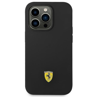 Ferrari FEHCP14LSIBK iPhone 14 Pro 6,1&quot; černo/černé pevné pouzdro silikonové kovové logo