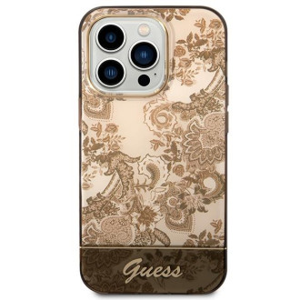 Guess GUHCP14LHGPLHC iPhone 14 Pro 6.1&quot; ocher hardcase Porcelain Collection