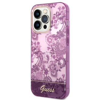 Guess GUHCP14LHGPLHF iPhone 14 Pro 6.1&quot; fuchsia/fuschia hardcase Porcelain Collection