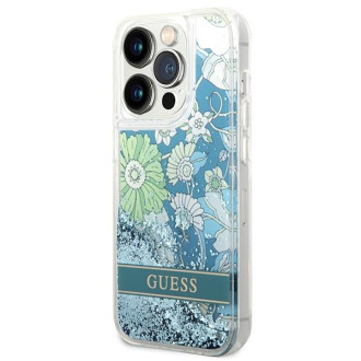 Guess GUHCP14LLFLSN iPhone 14 Pro 6.1&quot; green/green hardcase Flower Liquid Glitter