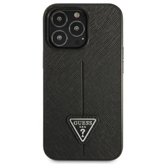 Guess GUHCP14LPSATLK iPhone 14 Pro 6,1&quot; černo/černé pevné pouzdro SaffianoTriangle Logo